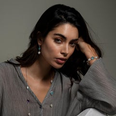 Orecchini a goccia con ciottoli e perle in calcedonio e argento sterling