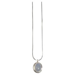 Vintage Chalcedony Pendant Necklace