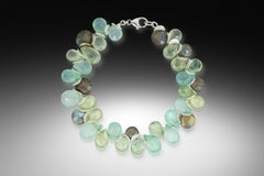 Chalcedony, Prehnite, Labradorite Sterling Watercolors Bracelet