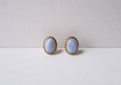 Chalcedony Quartz 14-Karat Gold Earrings