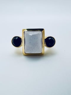 Chalcedony & Sapphire Statement Ring