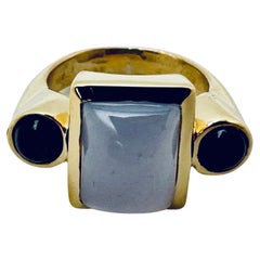 Chalcedony & Sapphire Statement Ring