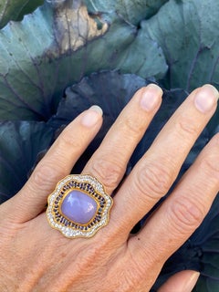 Chalcedony Sapphires and 18 Karat Gold Cocktail Ring by Lauren Harper