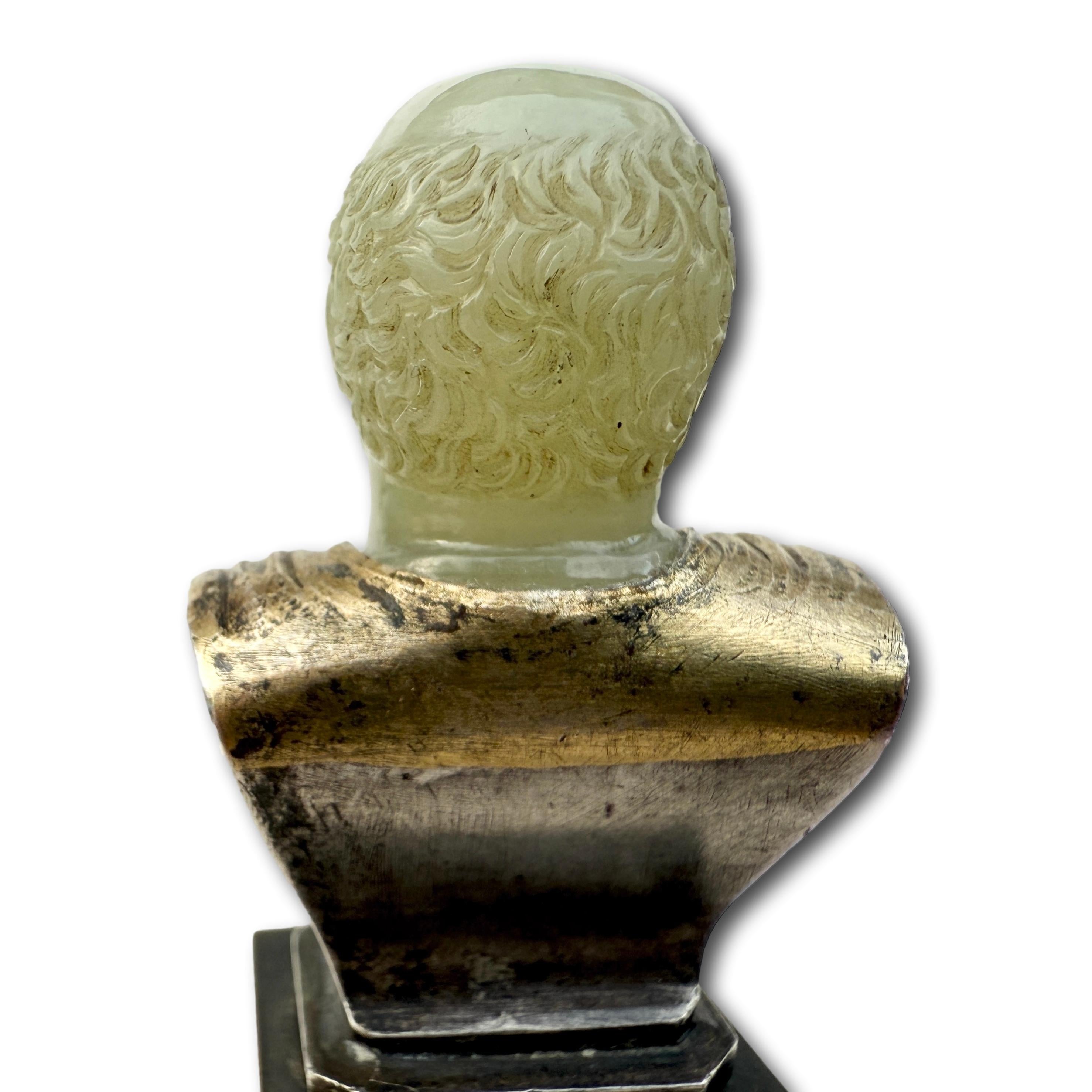 Chalcedony & Silver-Gilt Bust of the Emperor Vespasian. Italy, 17th–18th century For Sale 2