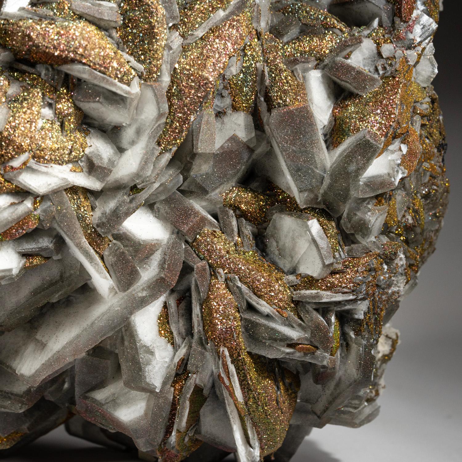 Contemporary Chalcopyrite over Calcite from Edong Mining District, Daye, Hubei, China For Sale