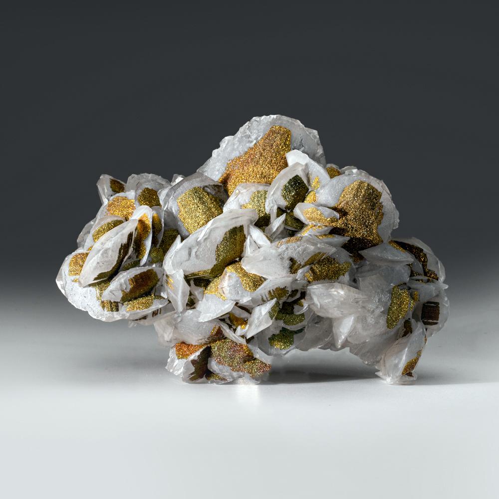 Chalcopyrite over Calcite from Edong Mining District, Daye, Hubei, China For Sale 1