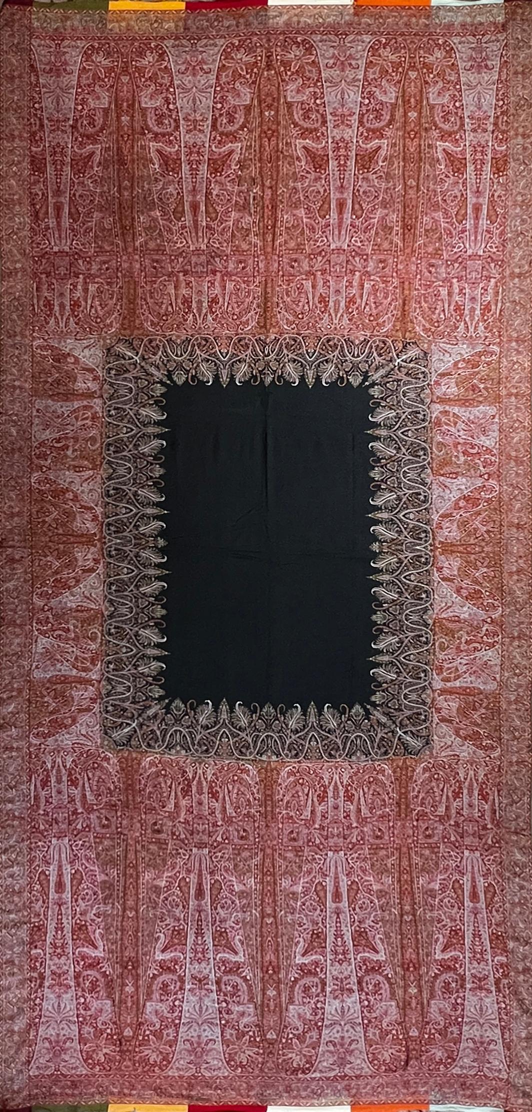 Chale Français - Chale Lyonnais 19ème siècle - 3m54x1m66 - No. 1091 en vente 7