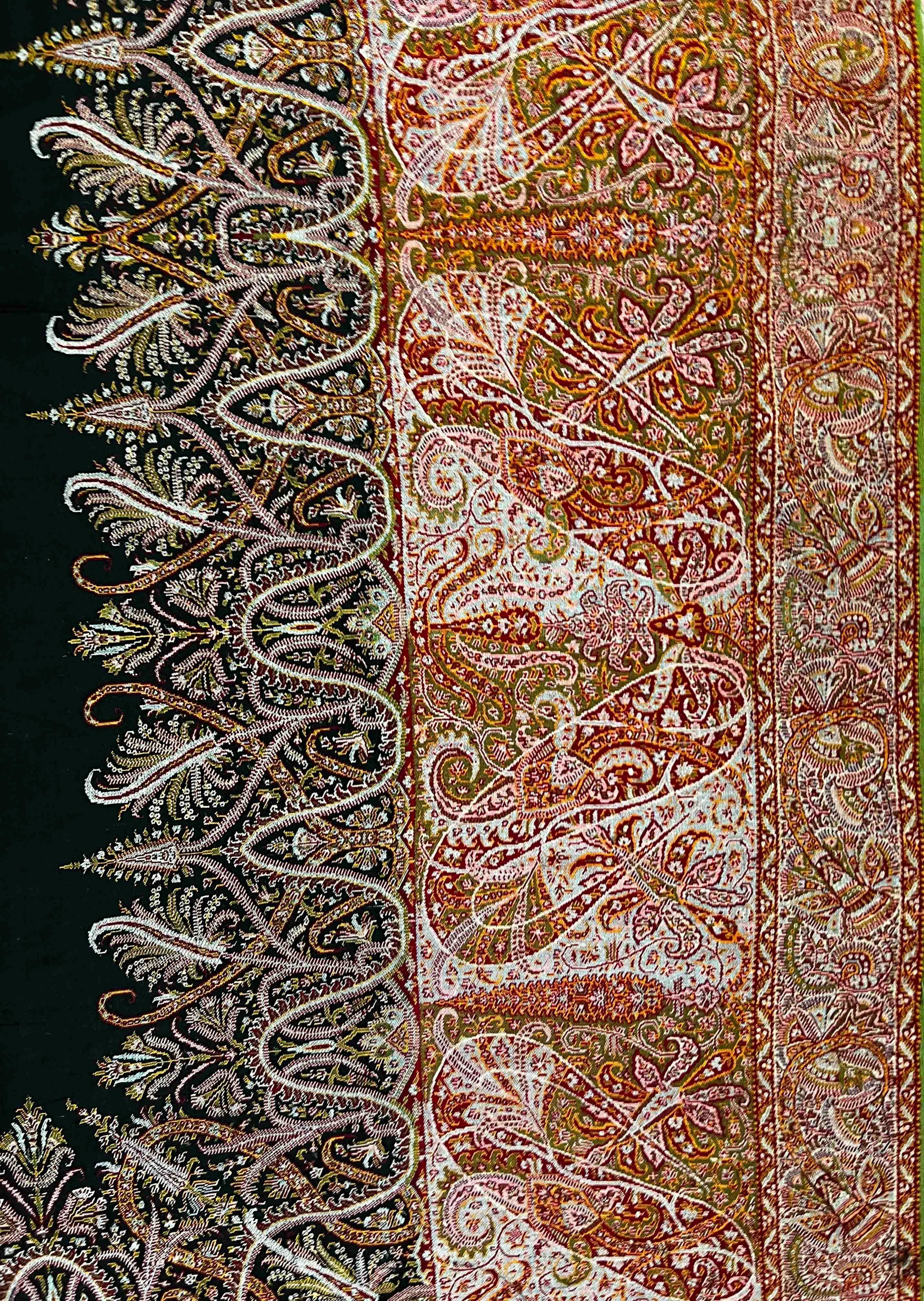 Chale Français - Chale Lyonnais 19ème siècle - 3m54x1m66 - No. 1091 en vente 2