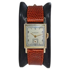 Vintage Chalet Gold Filled Art Deco Tank Style Watch from 1940's
