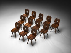 Chalet Inspired Sculptural Dining Chairs in Pine