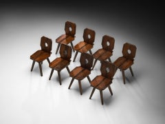 Chalet Inspired Sculptural Dining Chairs in Pine