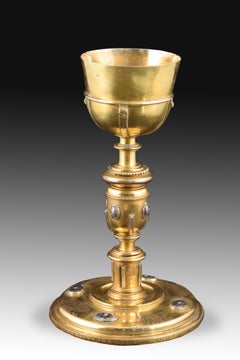 Chalice. Gilt Bronze and Silver, Enamels. Spain, Dated 1610
