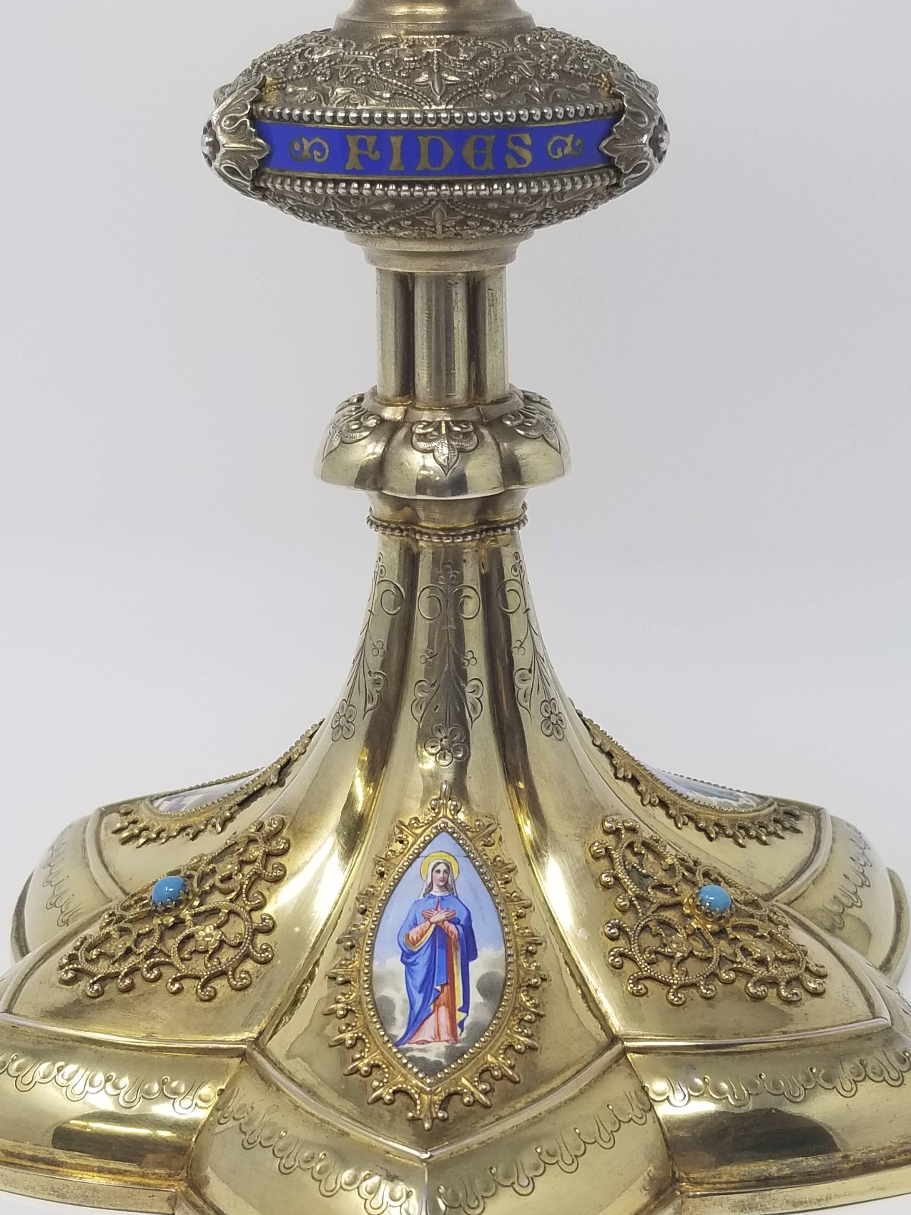 Chalice/ Paten, Silver Gilt, Louis Giles, Lyon In Excellent Condition For Sale In Santa Fe, NM