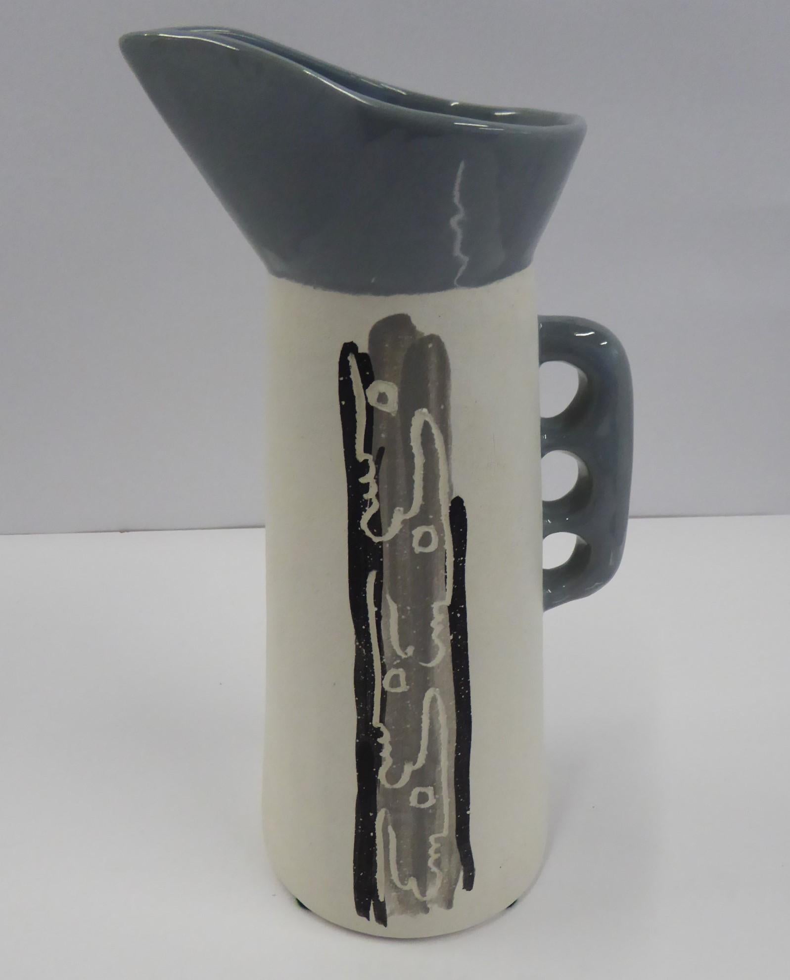 Mid-20th Century Chalice Pottery California Mid-Century Modern Tall Sculptural Ceramic Pitcher