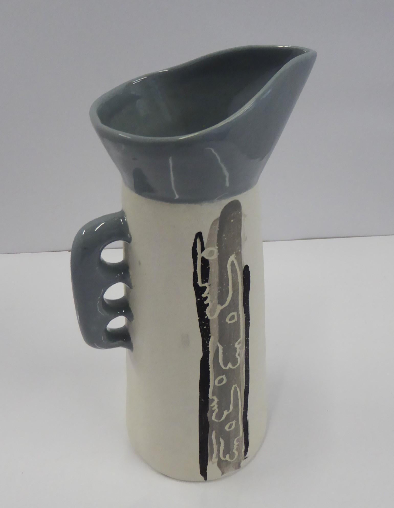 Chalice Pottery California Mid-Century Modern Tall Sculptural Ceramic Pitcher 1
