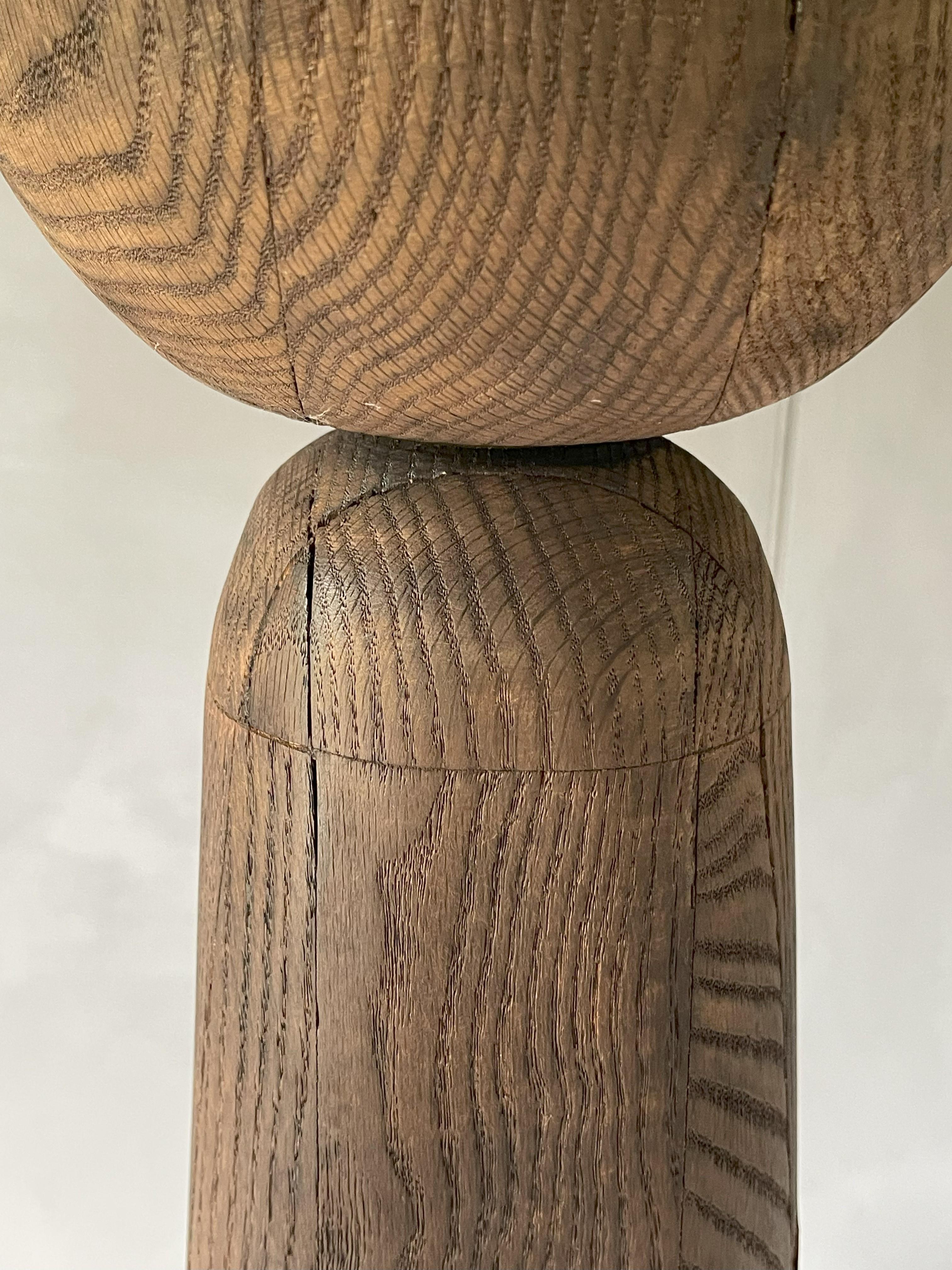 Chalice Vase Burnt Iroko Wood - Arno Declercq In Excellent Condition In MONTCHANIN, FR