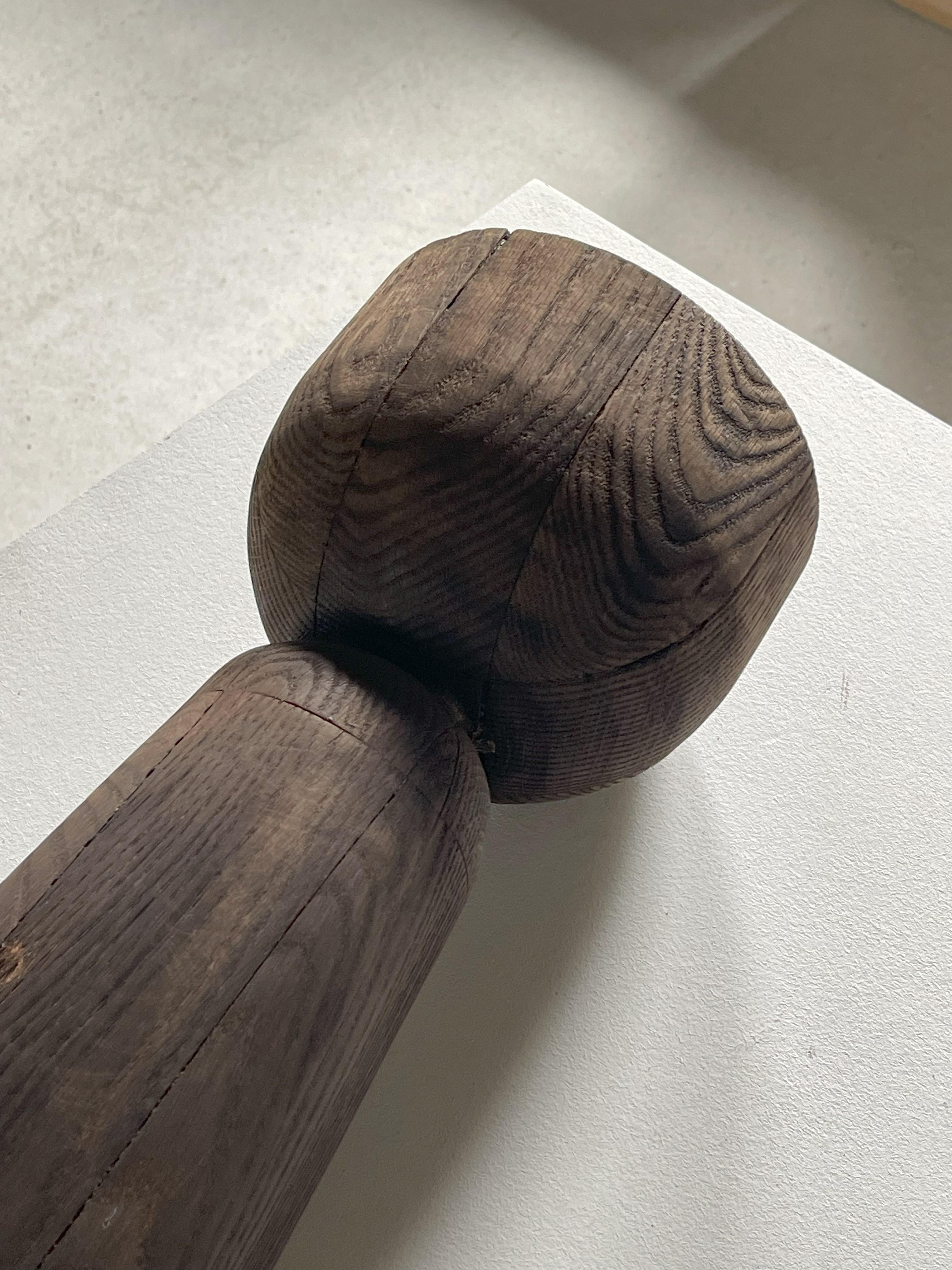 Hardwood Chalice Vase Burnt Iroko Wood - Arno Declercq
