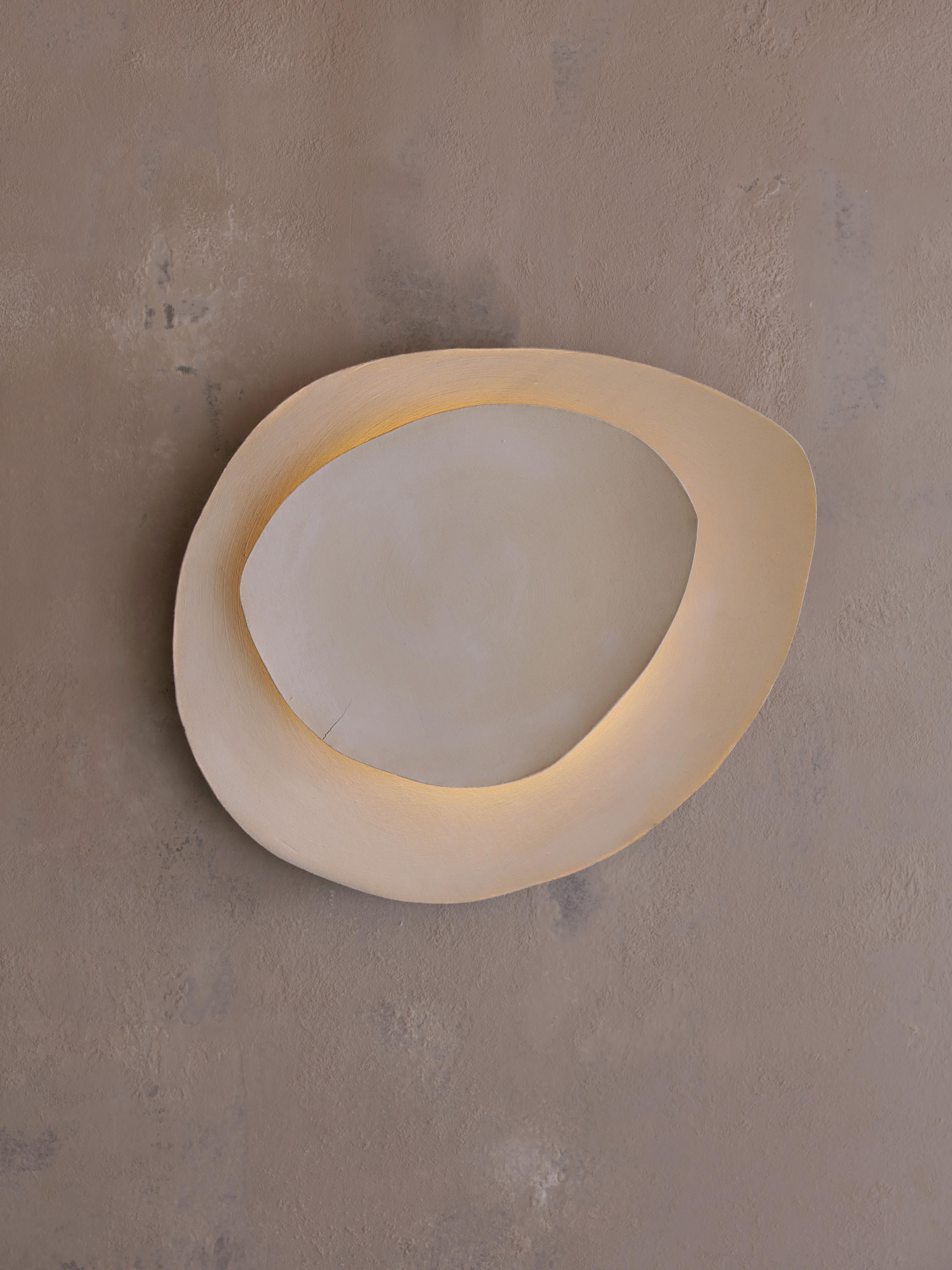 Chalk #2 wall light by Margaux Leycuras
One of a Kind, Signed and numbered
Dimensions: D 6 x W 46 x H 38cm 
Material: Ceramic, sand stoneware tops with a porcelain engobe finish.
The piece is signed, numbered and delivered with a certificate of