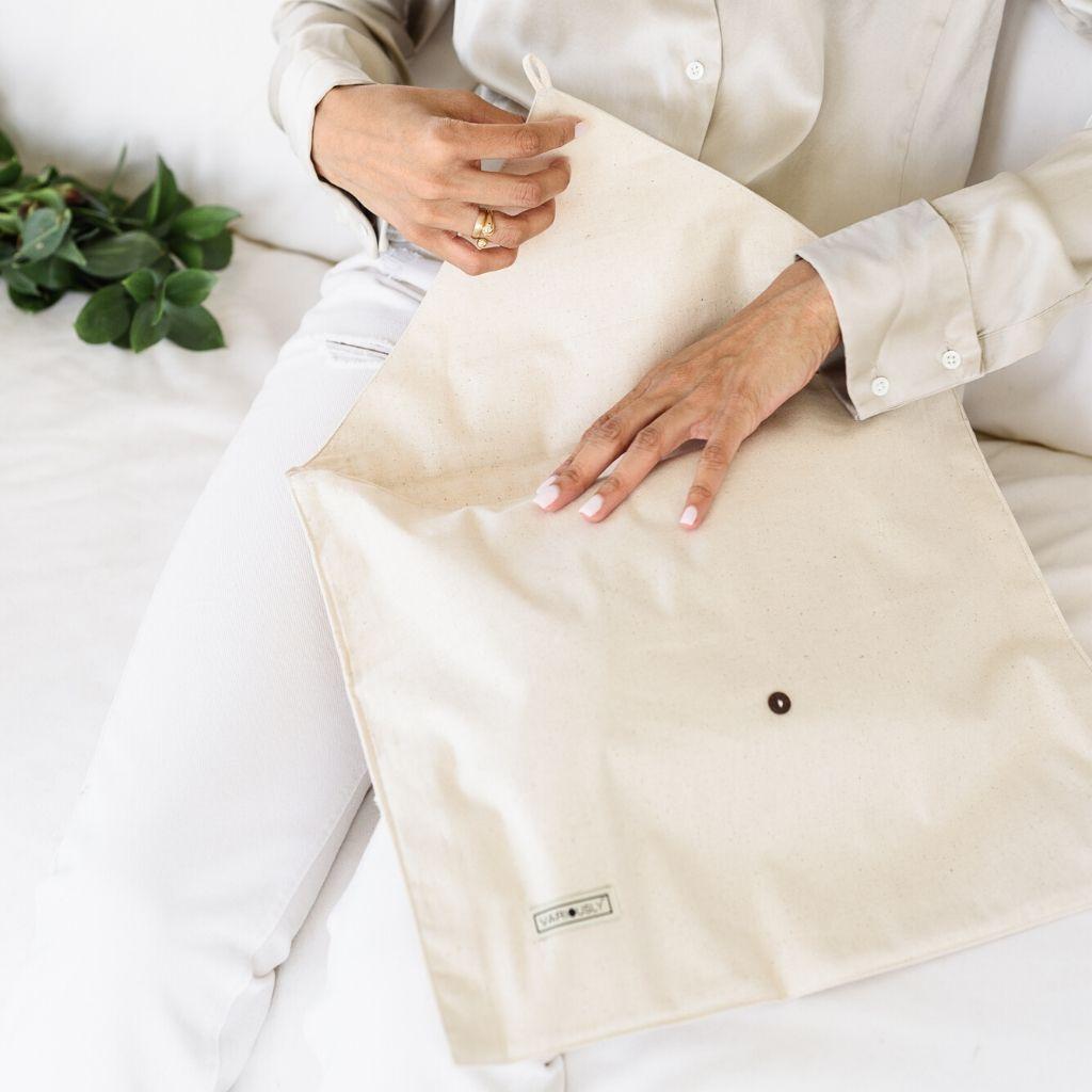 Chalk Handgewebe Weißes Merino  Handgeknüpfte Streifen aus Bio-Baumwolle im Design im Angebot 11