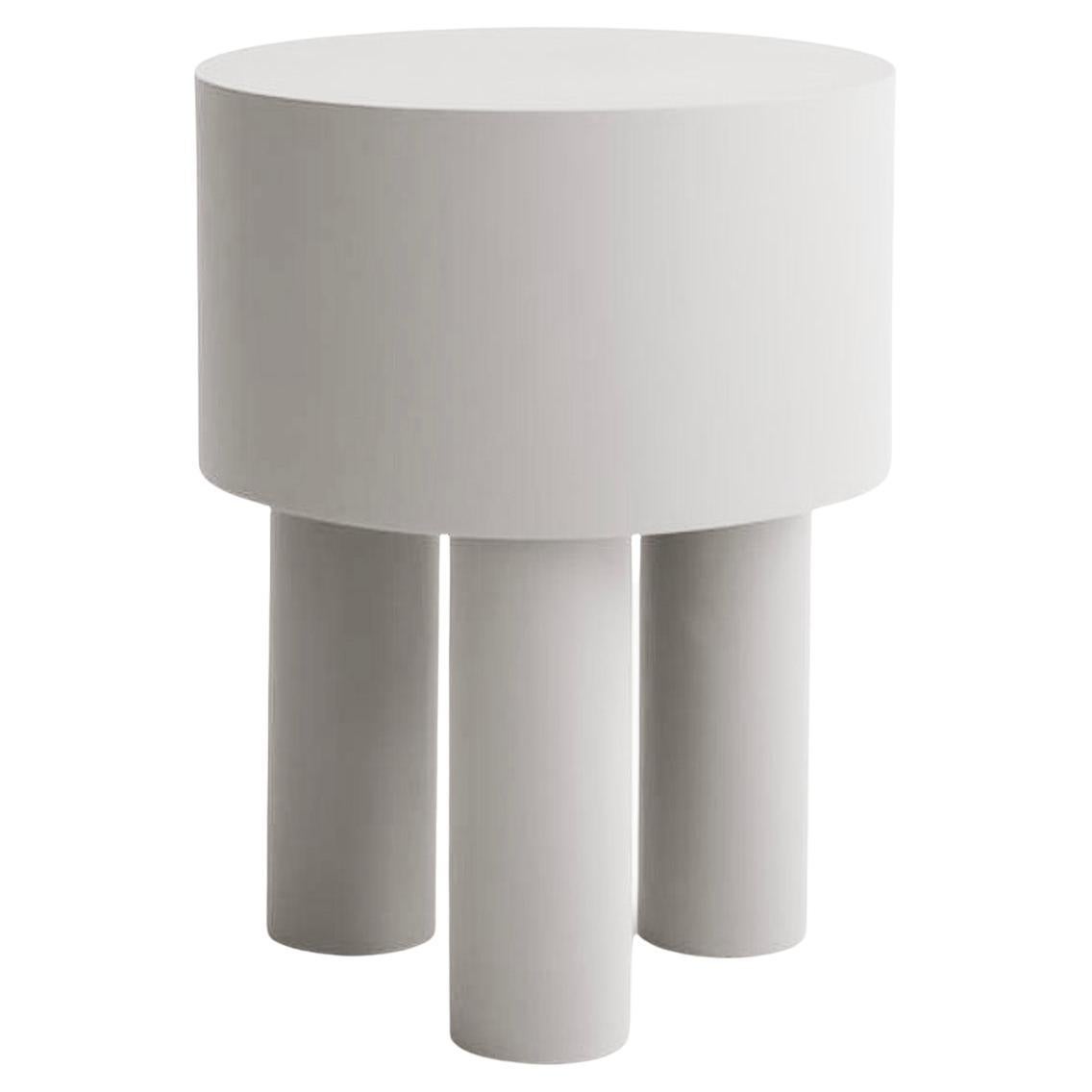 Chalk Jesmonite Side Table, Pilotis 3 Legs by Malgorzata Bany For Sale