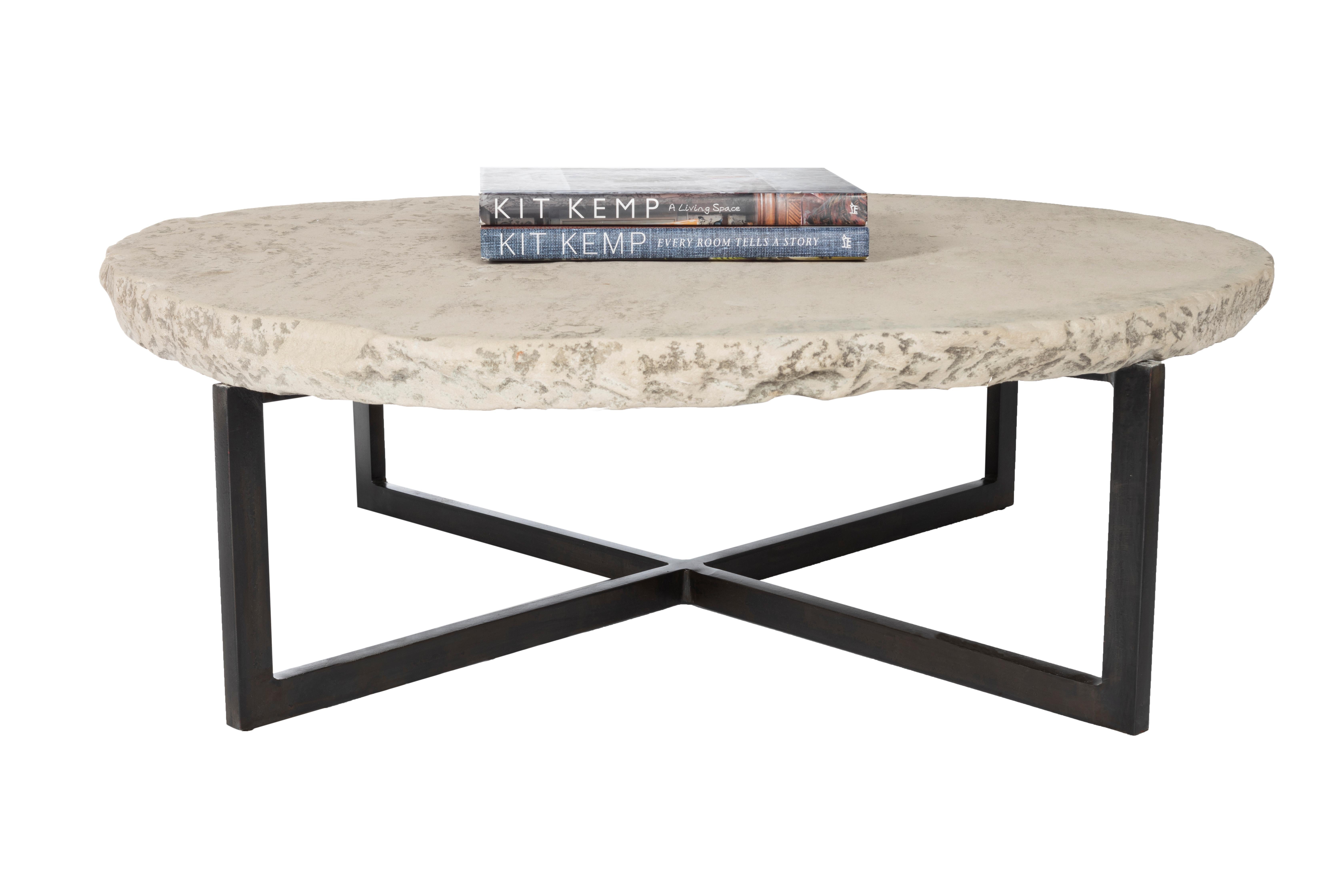 Chalk stone top on ebony patina steel mount.

Piece from our one-of-a-kind collection, Le Monde. Exclusive to Brendan Bass. 

Globally curated by Brendan Bass, Le Monde furniture and accessories offer modern sensibility, provincial construction, and