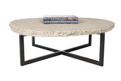 Chalk Stone Top on Ebony Patina Steel Mount