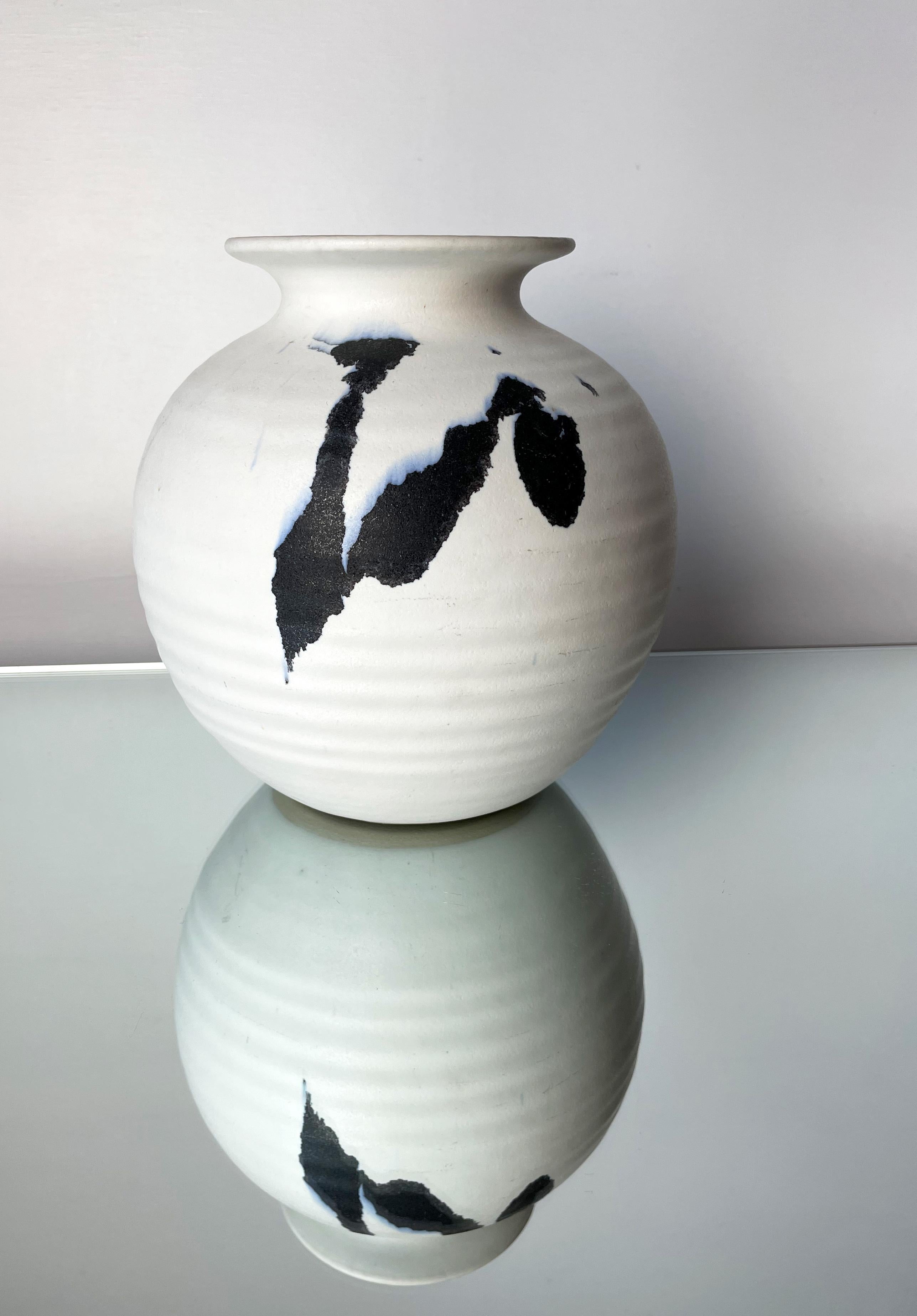 Chalk White Danish Modern Ceramic Vase by Karsten Nielsen, 1980s 3