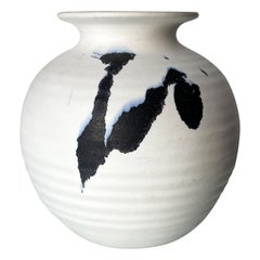 Chalk White Danish Modern Ceramic Vase by Karsten Nielsen, 1980s