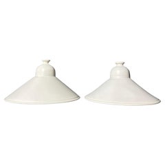 Chalk White Danish Stoneware Pendants, 1970s
