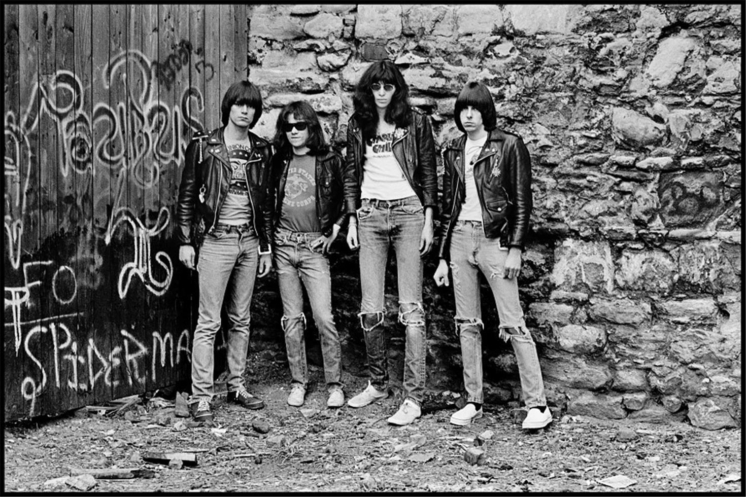 Chalkie Davies Black and White Photograph - Ramones, NYC, 1977