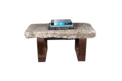 Chalkstone Side Table with Weathered Metal Base