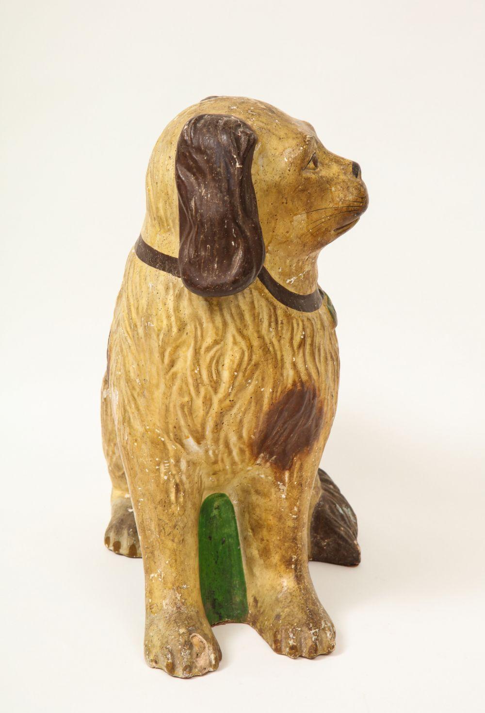 Chalkware Figure of a Seated Spaniel For Sale 3