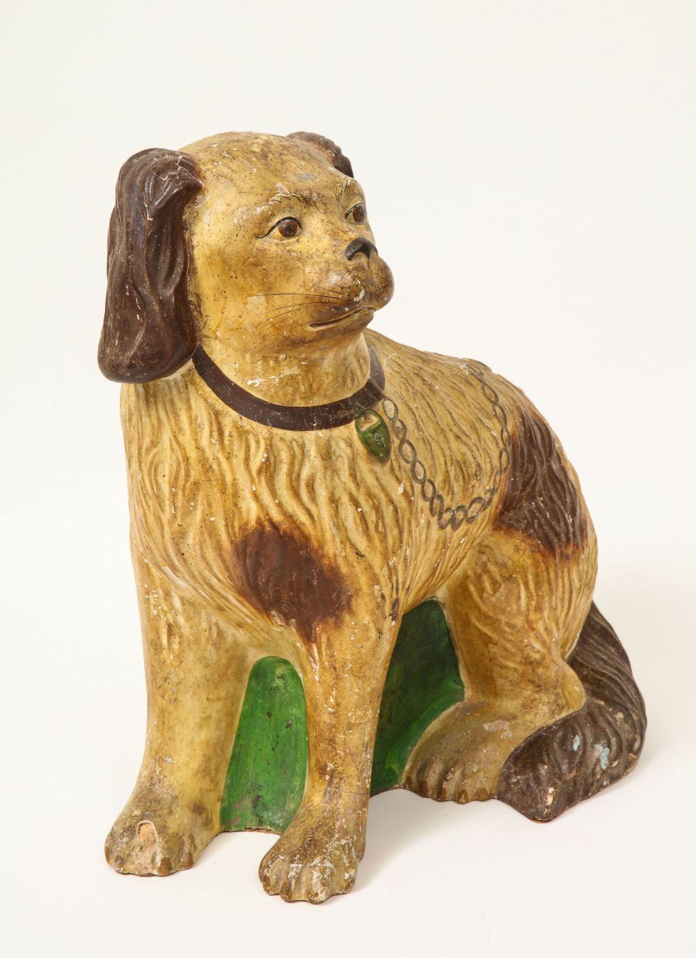 Chalkware Figure of a Seated Spaniel For Sale 4