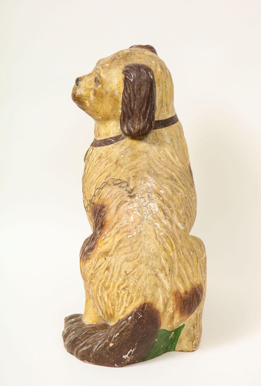 Plaster Chalkware Figure of a Seated Spaniel For Sale