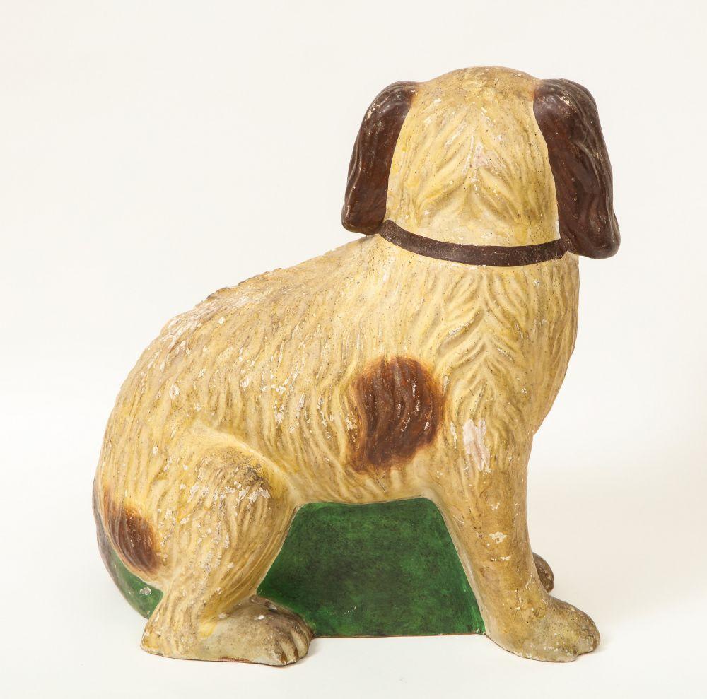 Chalkware Figure of a Seated Spaniel For Sale 2