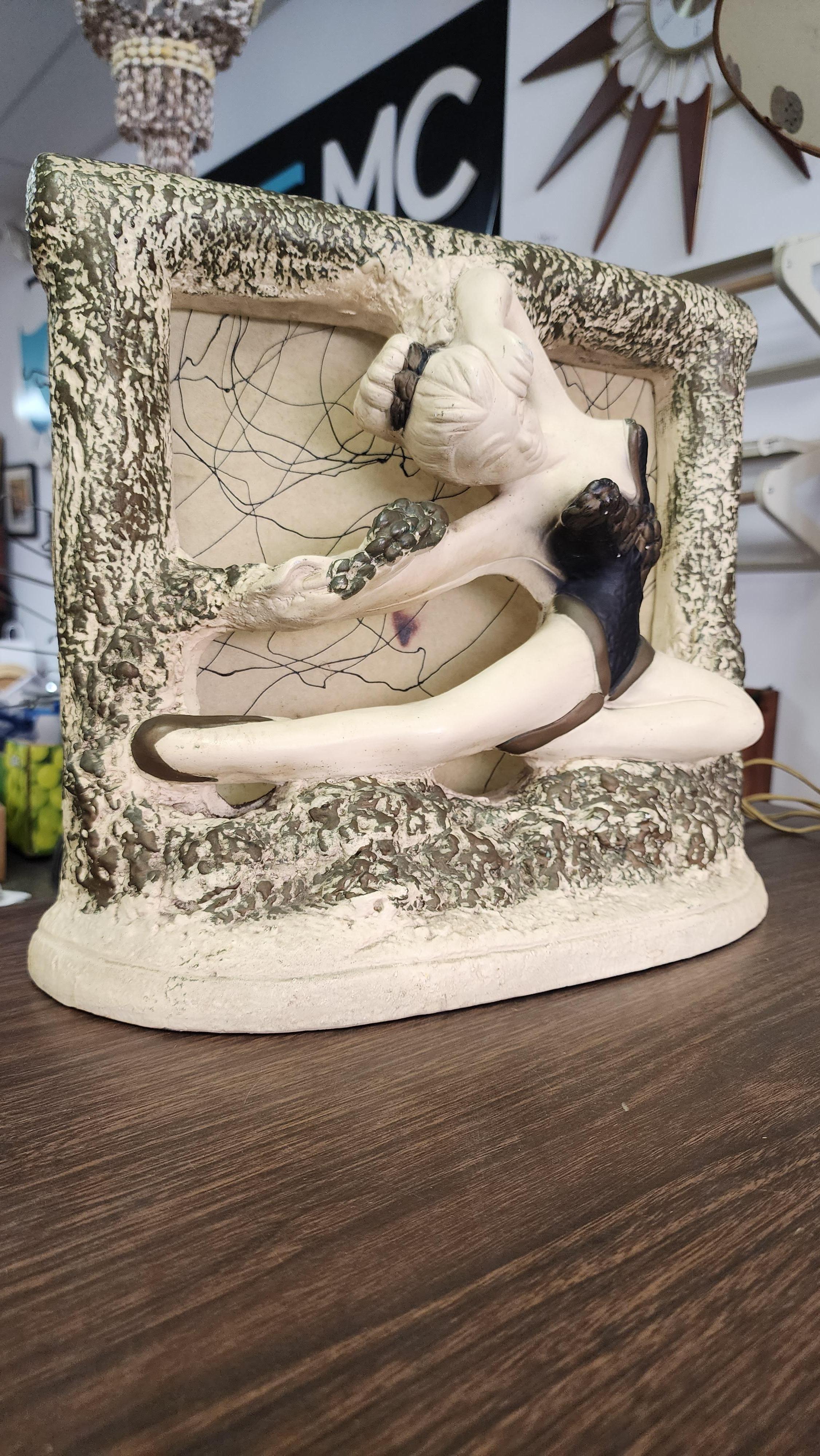 Mid-Century Modern Lampe de table danseuse de ballet Chalkware NYS en vente