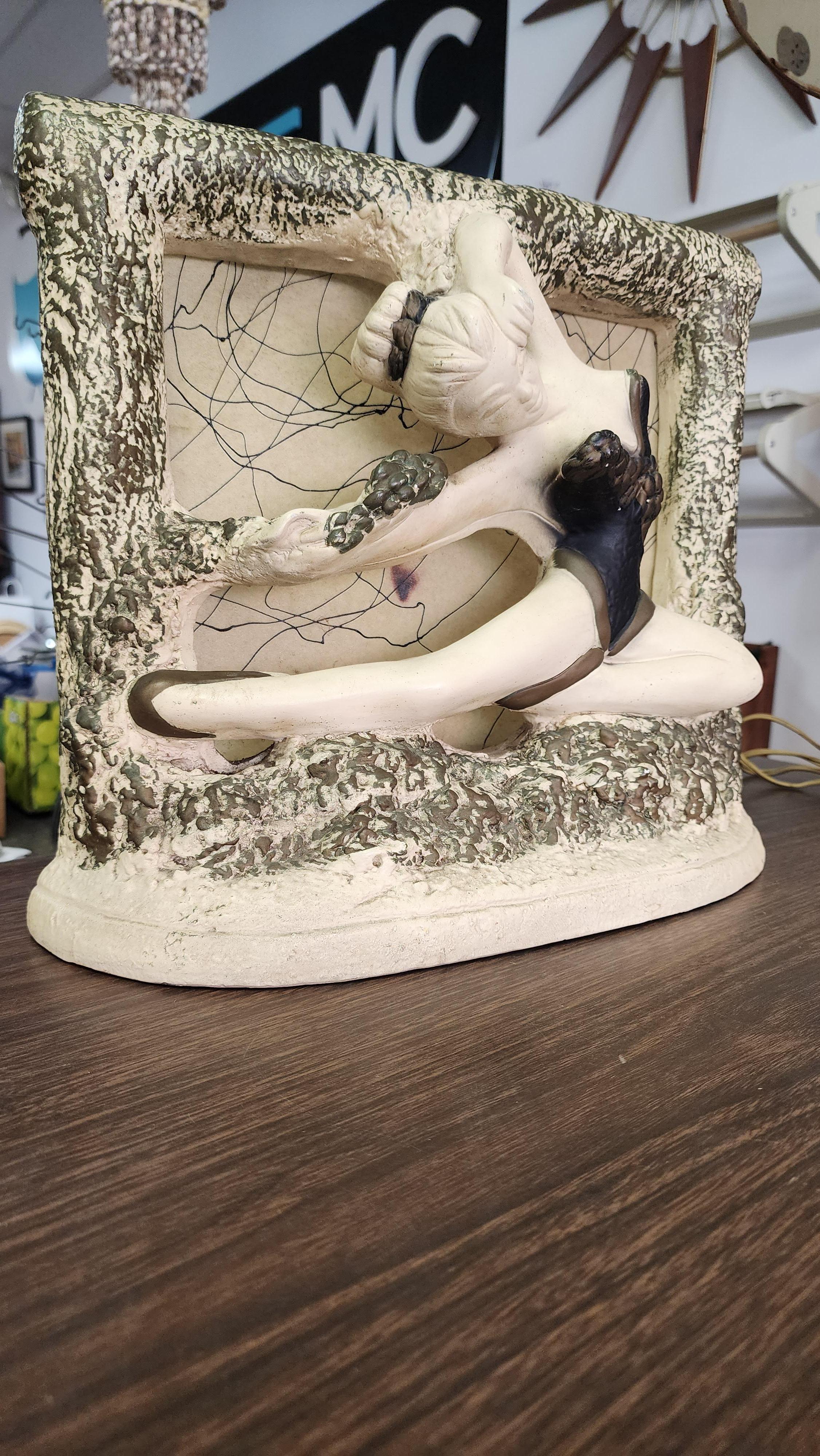Céramique Lampe de table danseuse de ballet Chalkware NYS en vente