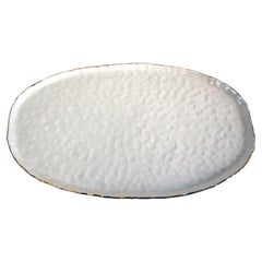 Challah Plate by Isabel Halley, White Porcelain with 22-Karat Gold Luster