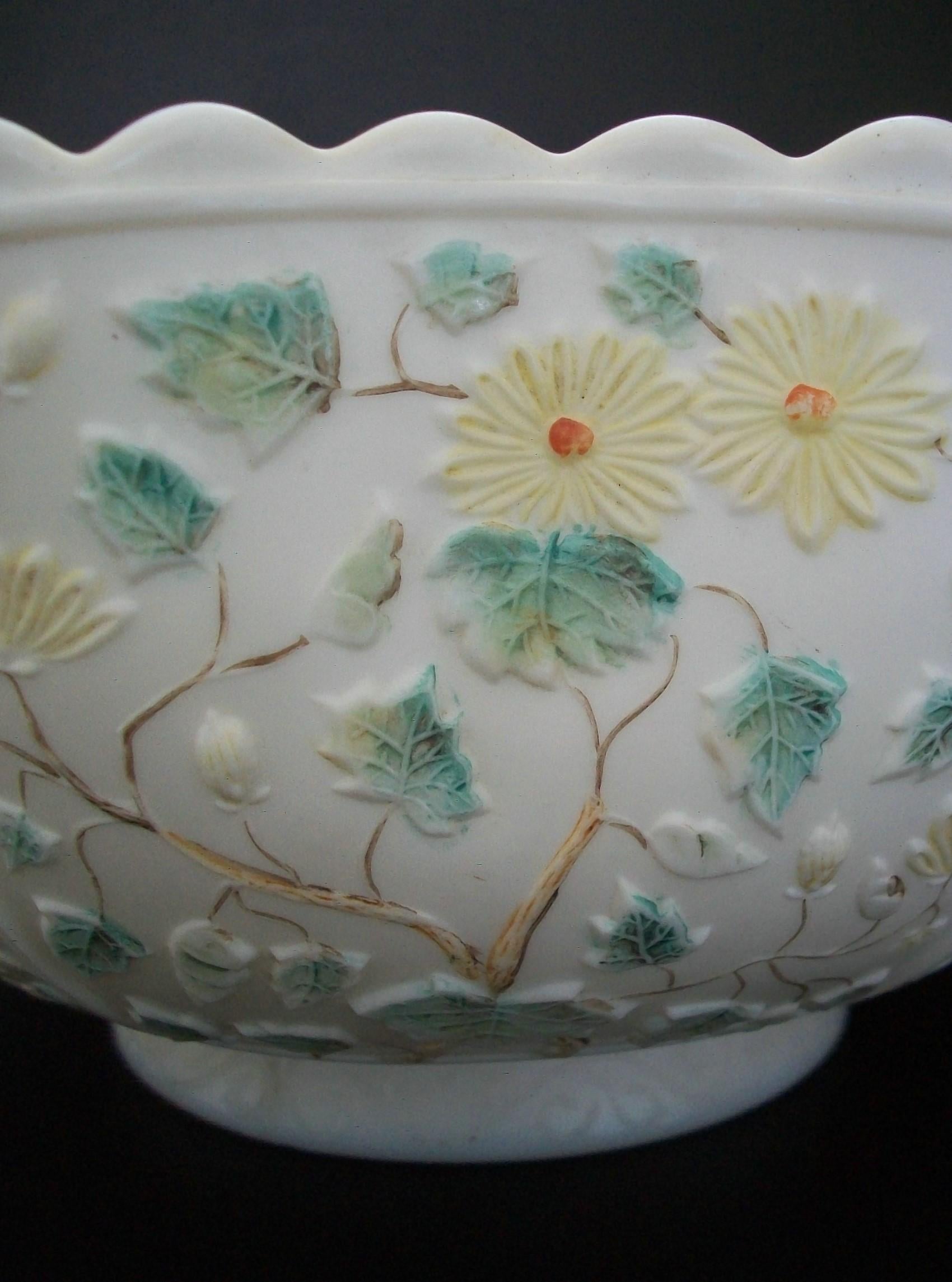 CHALLINOR TAYLOR GLASS CO. – „Baum des Lebens“ – Milchglasschale – USA – um 1890 im Angebot 2
