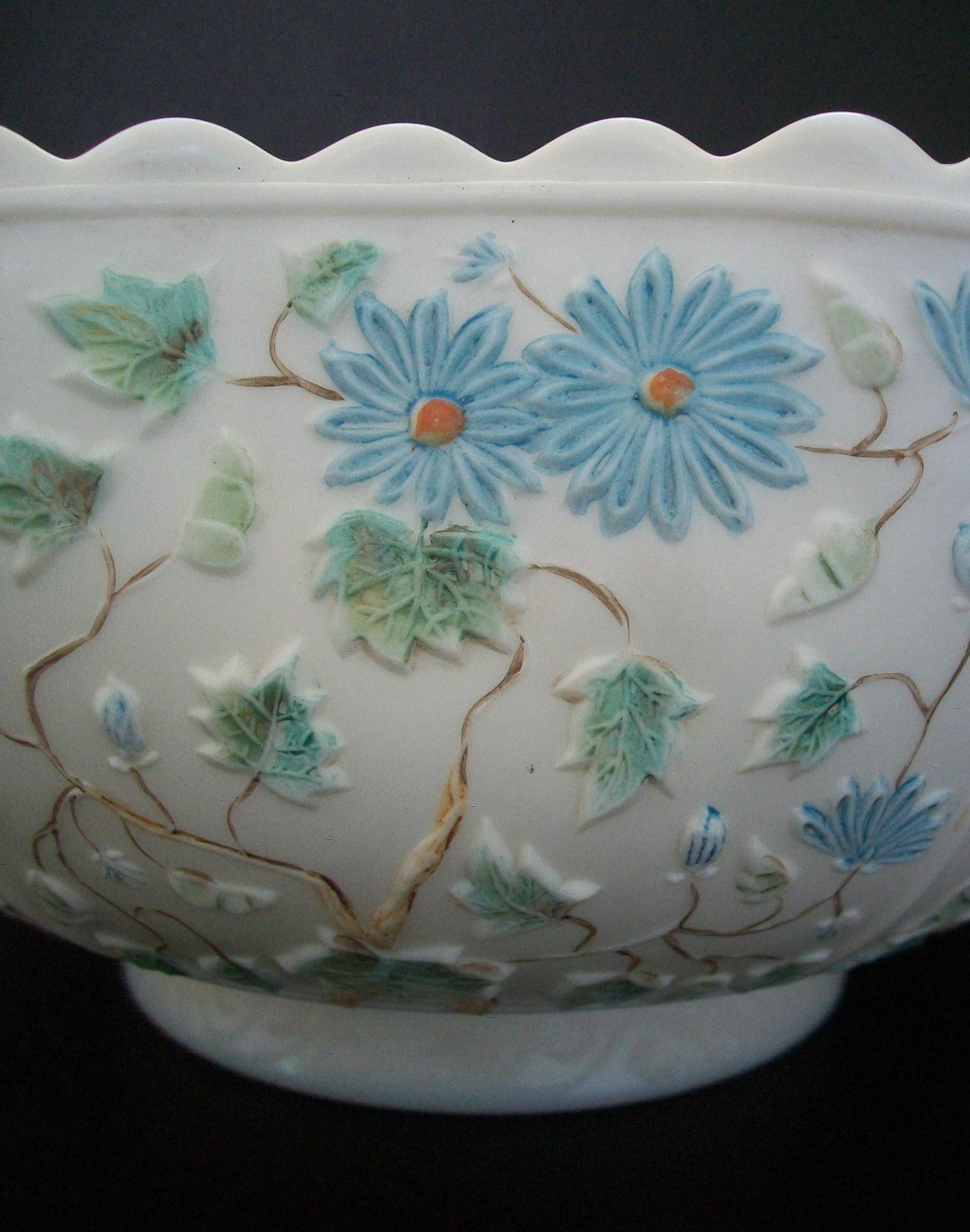 Challinor Taylor Glass Co., 'Tree of Life', Milk Glass Bowl, U.S.A., C.1890 For Sale 1