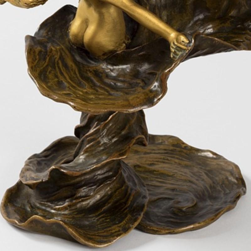 19th Century Chalon French Art Nouveau Gilt and Patinated Bronze Loïe Fuller