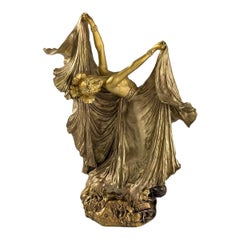 Louis Chalon "Octopus Dancer" Gilt Bronze Figural Sculpture