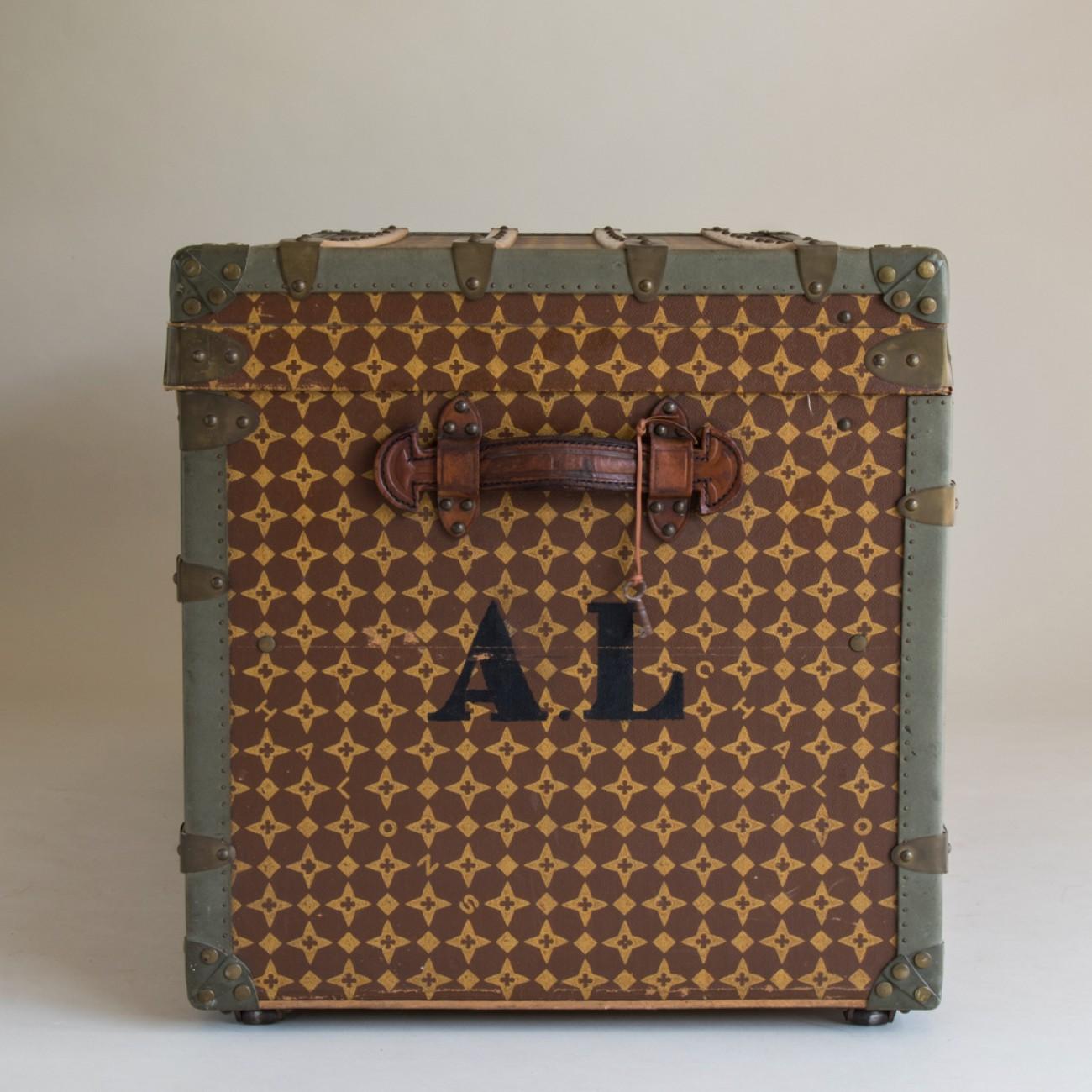 Brass Chalons Steamer Trunk, circa 1915 For Sale