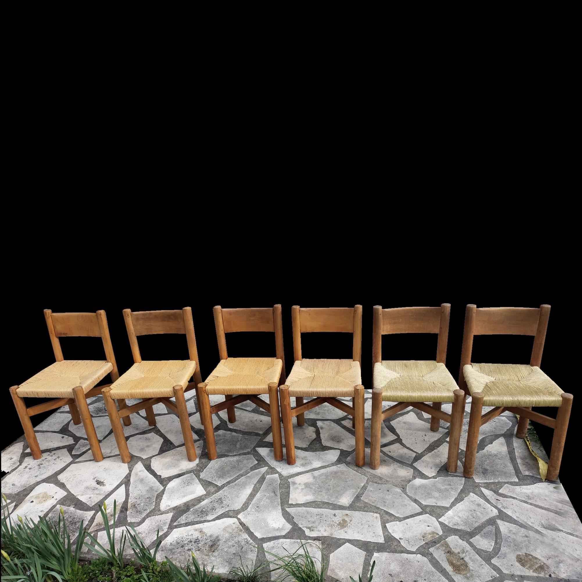 Mid-Century Modern Chalotte Perriand Maribel chairs from Marie Blanche hotel 1953