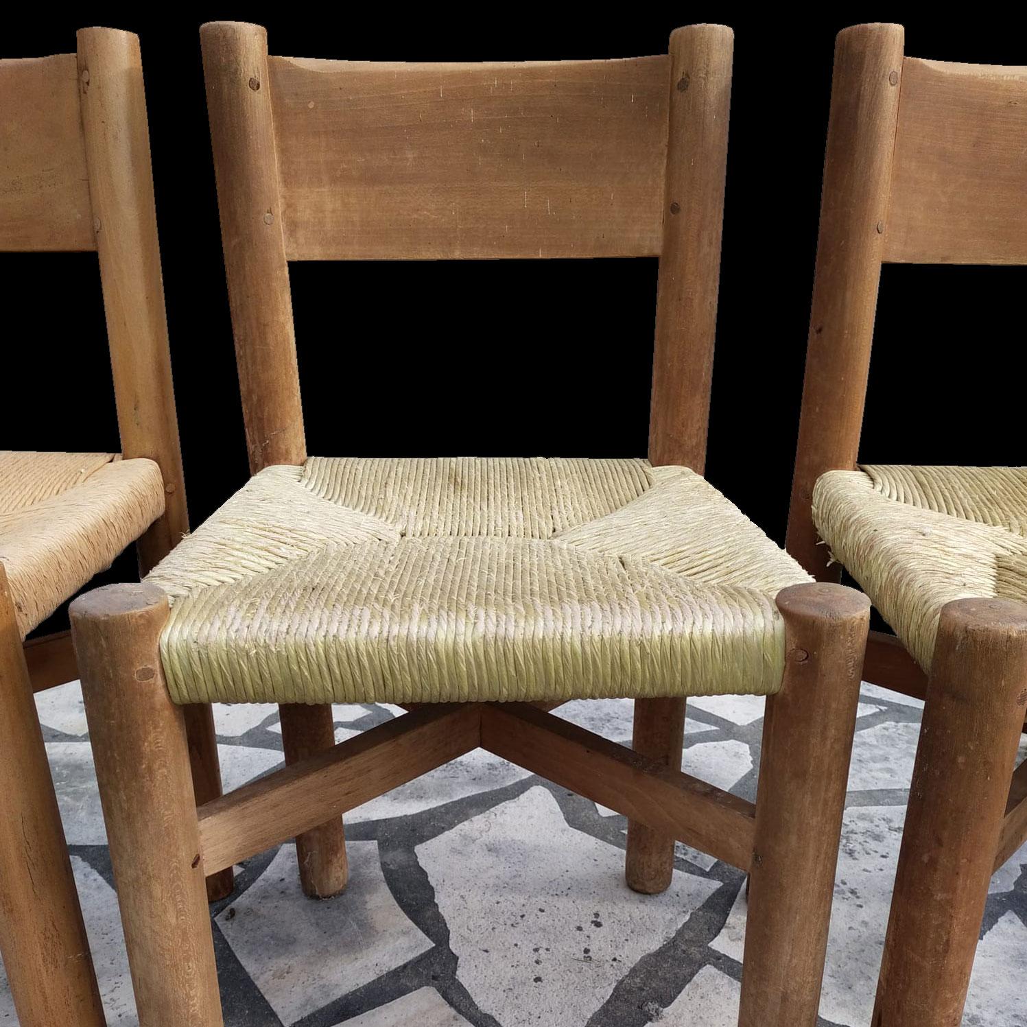 20th Century Chalotte Perriand Maribel chairs from Marie Blanche hotel 1953