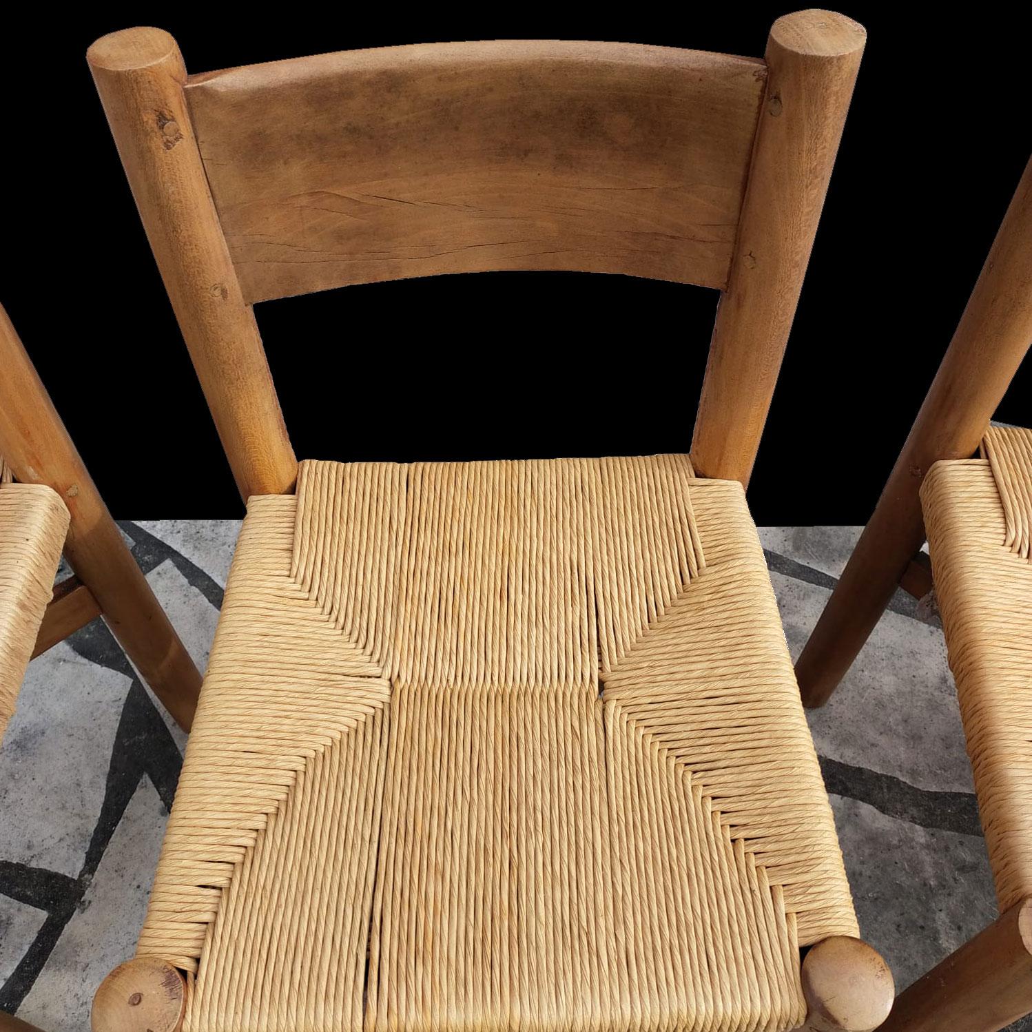Wood Chalotte Perriand Maribel chairs from Marie Blanche hotel 1953