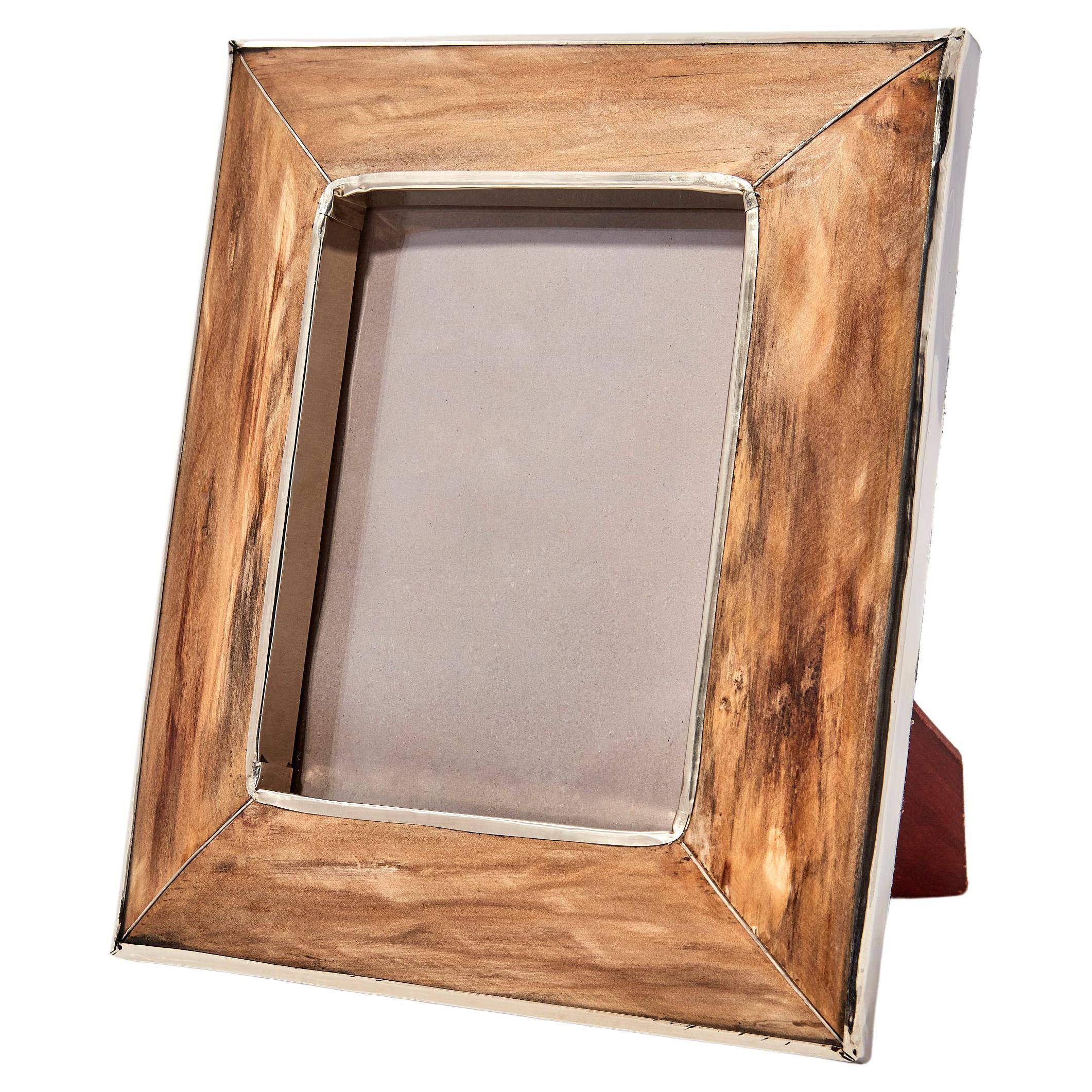 Chalten  Medium Wood & Alpaca Silver Photoframe