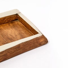 Vassoio rettangolare medio in Wood e Alpaca Silver di Chalten Mini