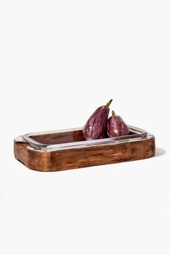CHALTEN Small  Rectangular Wood & Alpaca Silver Oven Tray