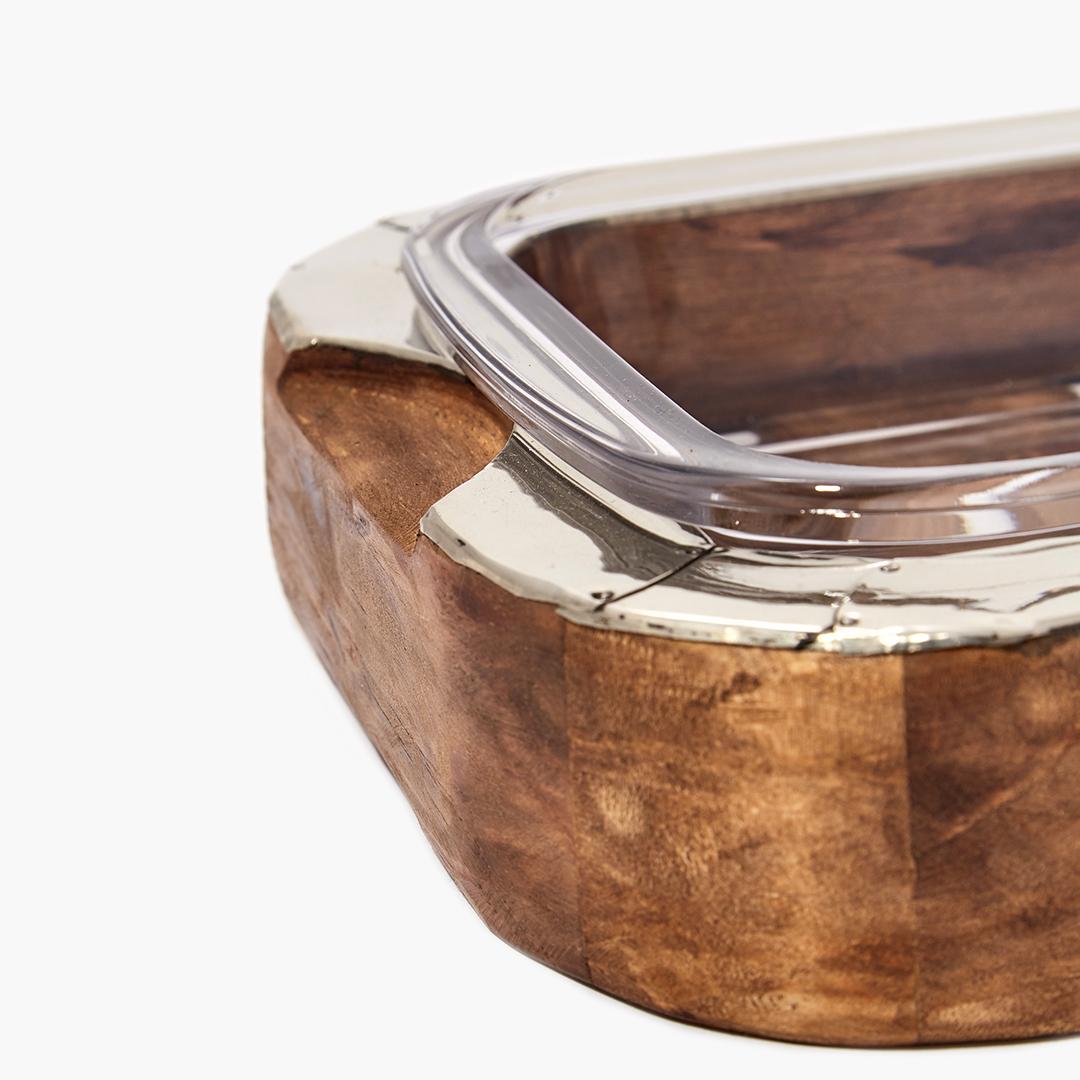 Chalten Bandeja Rectangular Mediana para Horno de Madera y Alpaca Plateada Moderno orgánico en venta